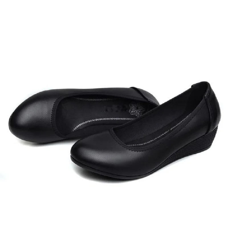 Tanie Obuwie robocze miękkie dno jest wygodne w noszeniu obuwia damskiego profesjonalne buty pochyłe i okrągłe buty biurowe damskie