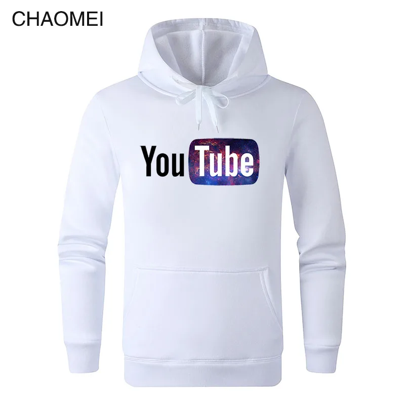 2019 Autumn Winter Funny Male Hoodies Youtube Printed Sweatshirts Men You Tube Hoodie Men Women Streetwear Warm Fleece Hoody C17