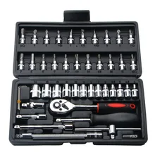 

Repair Hand Tool Sets 46 PCs Of Socket Wrench Head Screwdriver Set And Bit Multi-Function Tool Boxs For Car Bicycle Home Repair