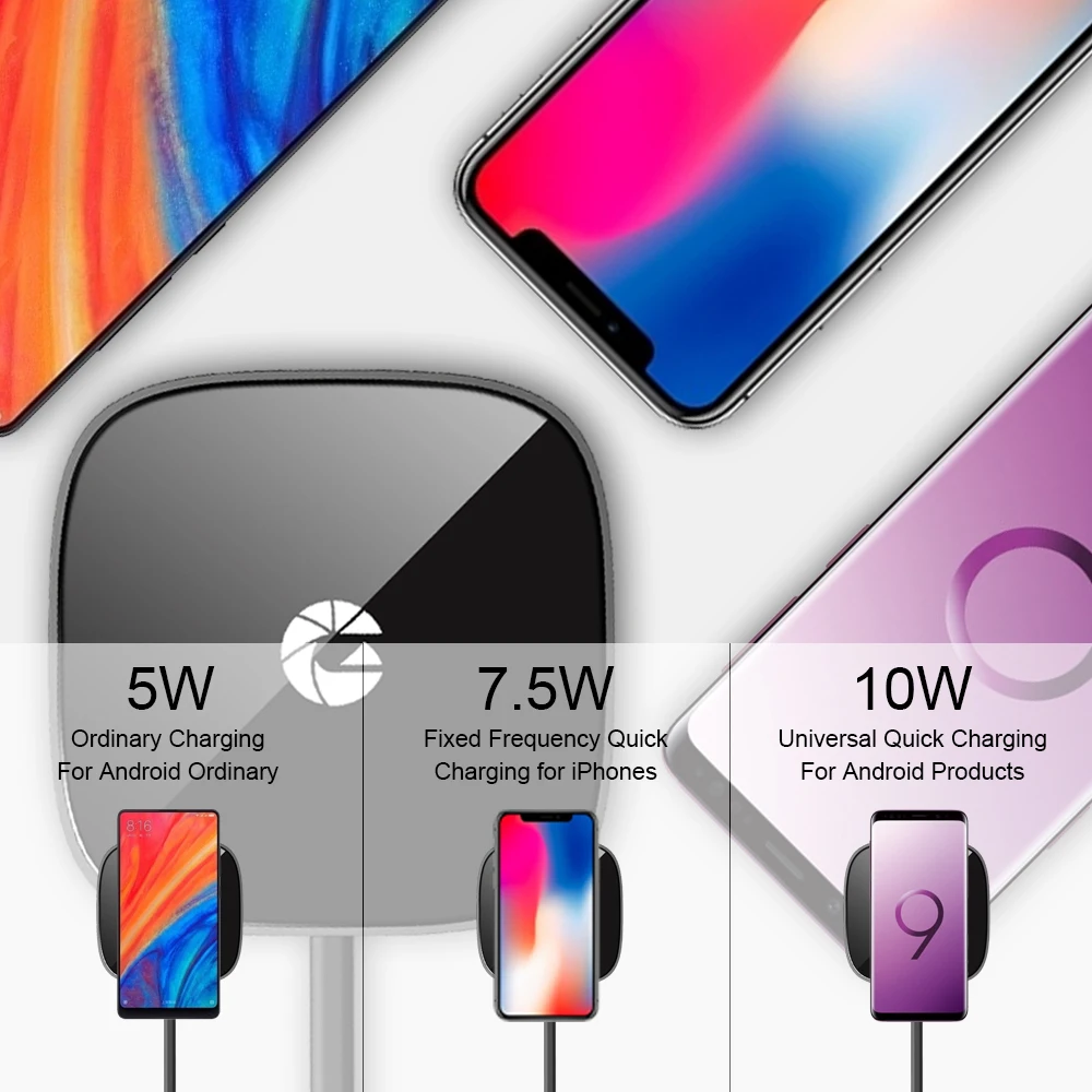 10 Вт Беспроводное зарядное устройство QI зарядный коврик для huawei mate 30 Pro Xiaomi samsung Galaxy S10 Plus S9 S8 Note 10 9 iPhone 11 Max X XR XS
