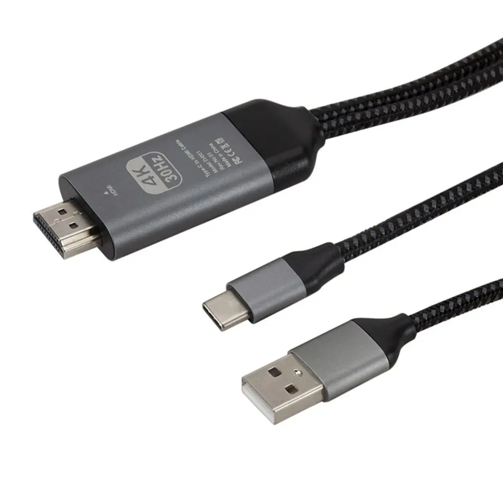 Универсальный 2 м/6.6ft USB кабель адаптер Тип C к HDMI HD tv AV ТВ кабель адаптер для samsung Galaxy S10 Note 9 Macbook PC