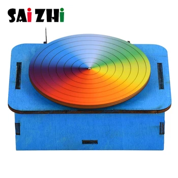 

Saizhi Seven Colors Turntable Model Kits DIY Kids Science Project STEM Educaiton Kits School Physics Experiments Creative Toys