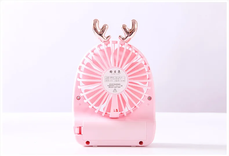 Style Mini Fan USB Rechargeable Portable Students Rabbit Cartoon Hand-Held Creative Desktop Mute Small Fan