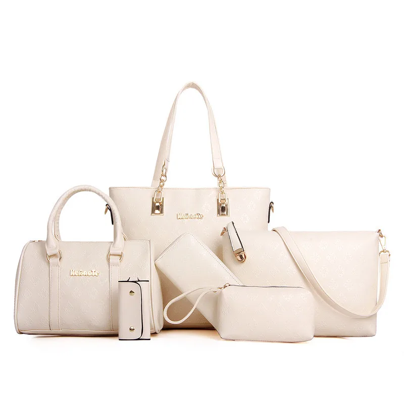 

Holy Snow Beauty 2016 New Style Embossed Six Pieces Set Different Size Bags Versitile Fashion Shoulder Bag