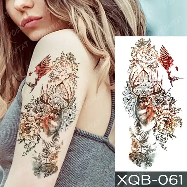 Dragon Wolf Tiger Animal Waterproof Temporary Tattoo Sticker Man Arm Leg Tato Body Art Fake Tatto Water Transfer Tatoo Women 26-XQB061
