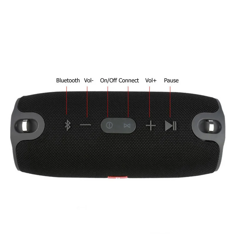 Портативный Bluetooth динамик fm-радио Беспроводная бас Колонка водонепроницаемый открытый динамик поддержка AUX USB Сабвуфер стерео громкий динамик - Цвет: black