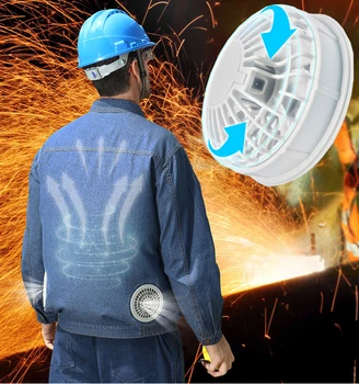 

Summer Thin Denim Jackets cooling fan jacket men USB charging air condition coat High temperature overalls Welding clothing