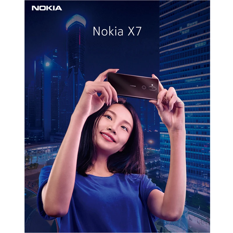 Смартфон Nokia X7 4G LTE с глобальной прошивкой, 6,18 дюймов, 18:9 FHD, Восьмиядерный процессор Snapdragon 710, 2,2 ГГц, 4 Гб ОЗУ, 64 Гб ПЗУ, Face ID, 3500 мАч