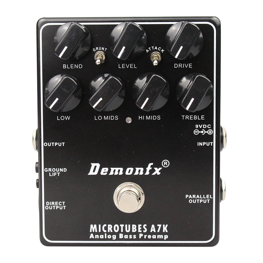 Demonfx-アナログバスプリアンプ、ベース効果ペダル、オーバードライブ 
