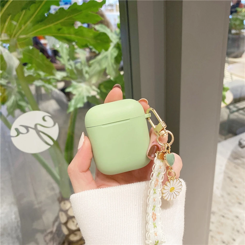 Мультяшный чехол для AirPods 2 корейский милый с медведем брелок силиконовый