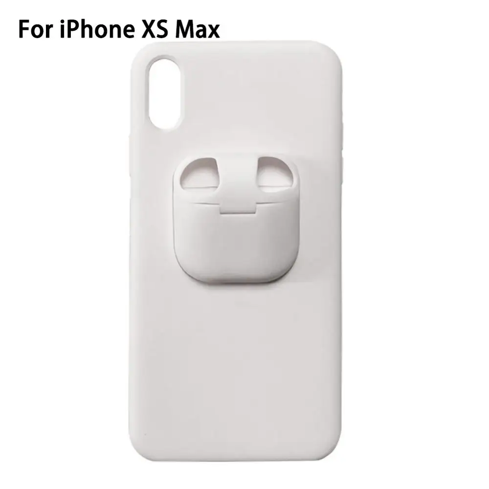 White XS Max 3 цвета, 6 моделей, 2 в 1, коробка для хранения наушников, подходит для 11 Pro XR X XS Max, беспроводная bluetooth гарнитура, чехол для телефона - Цвет: White XS Max