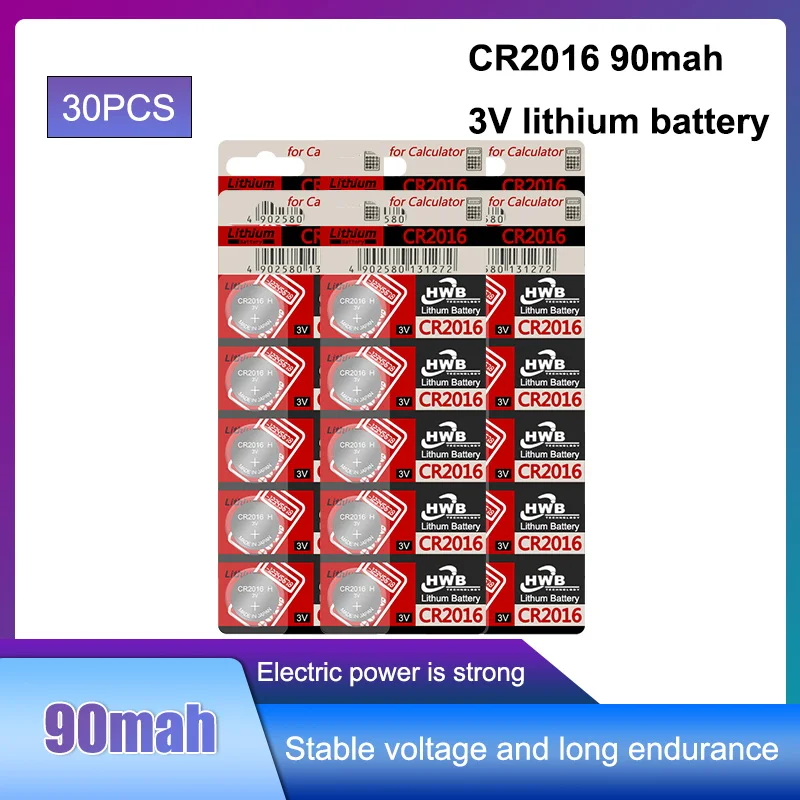30pc For Eaxell cr2016 BR2016 DL2016 LM2016 KCR2016 ECR2016 3v button battery cell car toy lithium Watch | Электроника