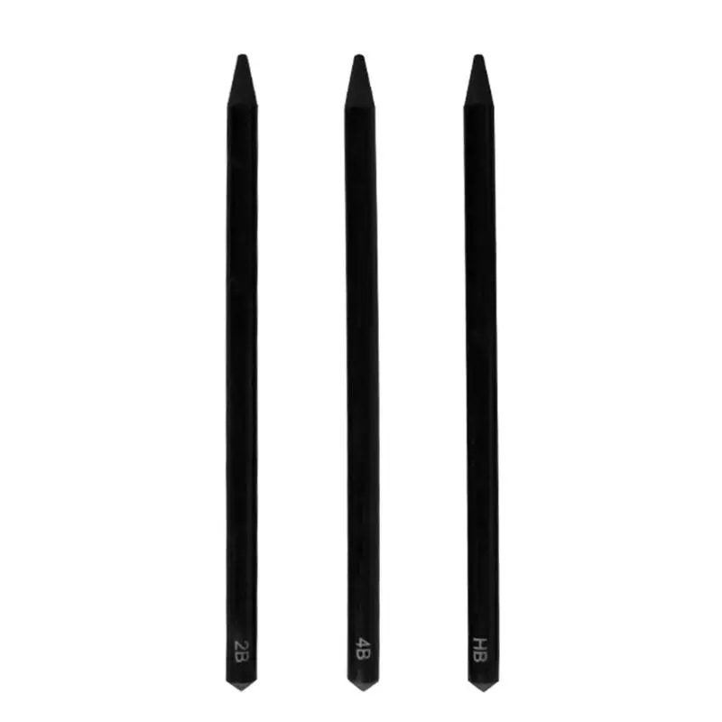

3 Pcs Professional Pure Carbon Sketch Pens HB/2B/4B Woodless Charcoal Pencil Set Drawing Tool Painting Supplies 72XF