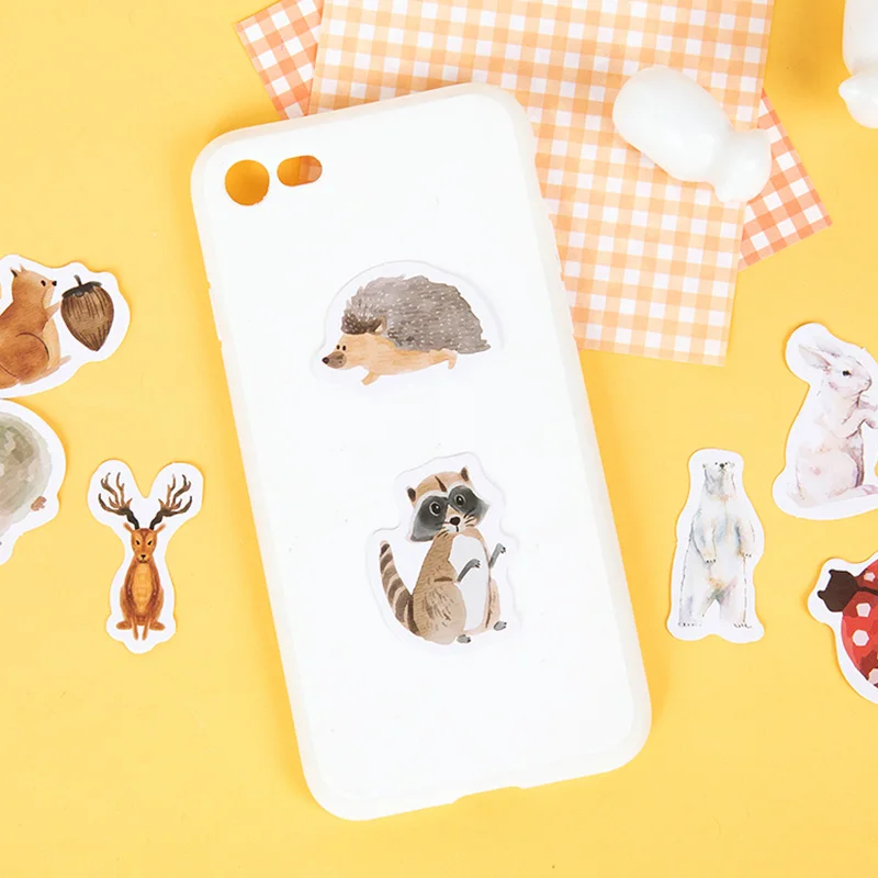 46 шт. милый Декор канцелярские наклейки клейкая бумага Kawaii животные s для детей