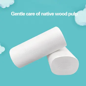 

Practical 12 Rolls Native Wood Pulp Tissue Comfortable Soft Bathroom Toilet Paper No Fragrance Toilet Tissue Household Kitchen