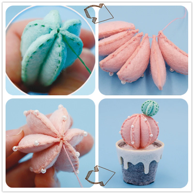 6 стиль Botany фетровая коробка для игрушек DIY ремесло кактус суккулент растения листья тема ручной работы шитье Войлок цветок для украшения офиса и спальни