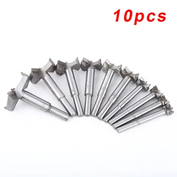 

10 Pcs Drill Bit Set Hole Cutter 15/18/20/22/25/28/30/35/40/50mm Woodworking Kit
