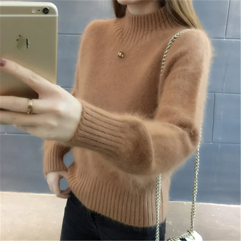 Новые женские свитера Водолазка пуловер Женский вязаный свитер кашемировый свитер женский плюс большой размер Зимний женский свитер