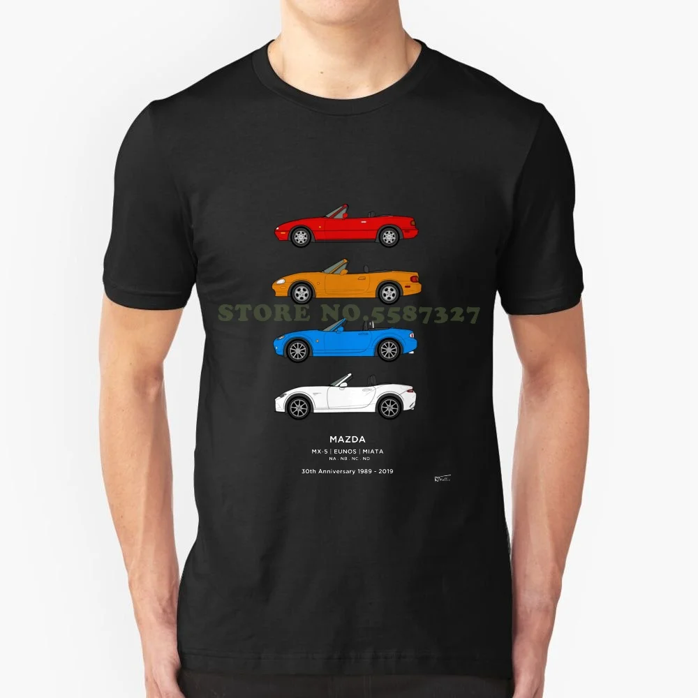 Футболка для Mazda MX 5 / Miata Eunos 30th Классическая коллекция автомобилей футболки