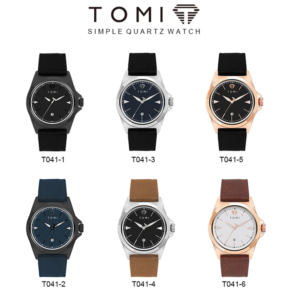 Tomi Top Marca Homens Quartzo Relógios de Pulso Negócios Moda Relógio Fivela Pulseira de Couro Automático Data Relógio Masculino 2023 - Image 2