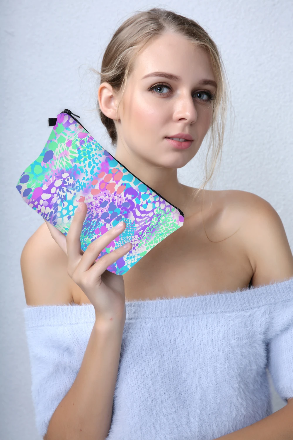 DAOXI Colorful Leopard Small Cosmetic Bag Waterproof Polyester Soft Makeup Bag Women Stylish Makeup Bag DX51659