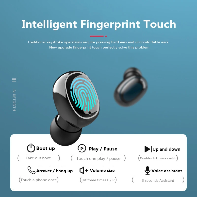 Бинауральные Touch LED Беспроводная связь Bluetooth наушники вкладыши TWS с сенсорным