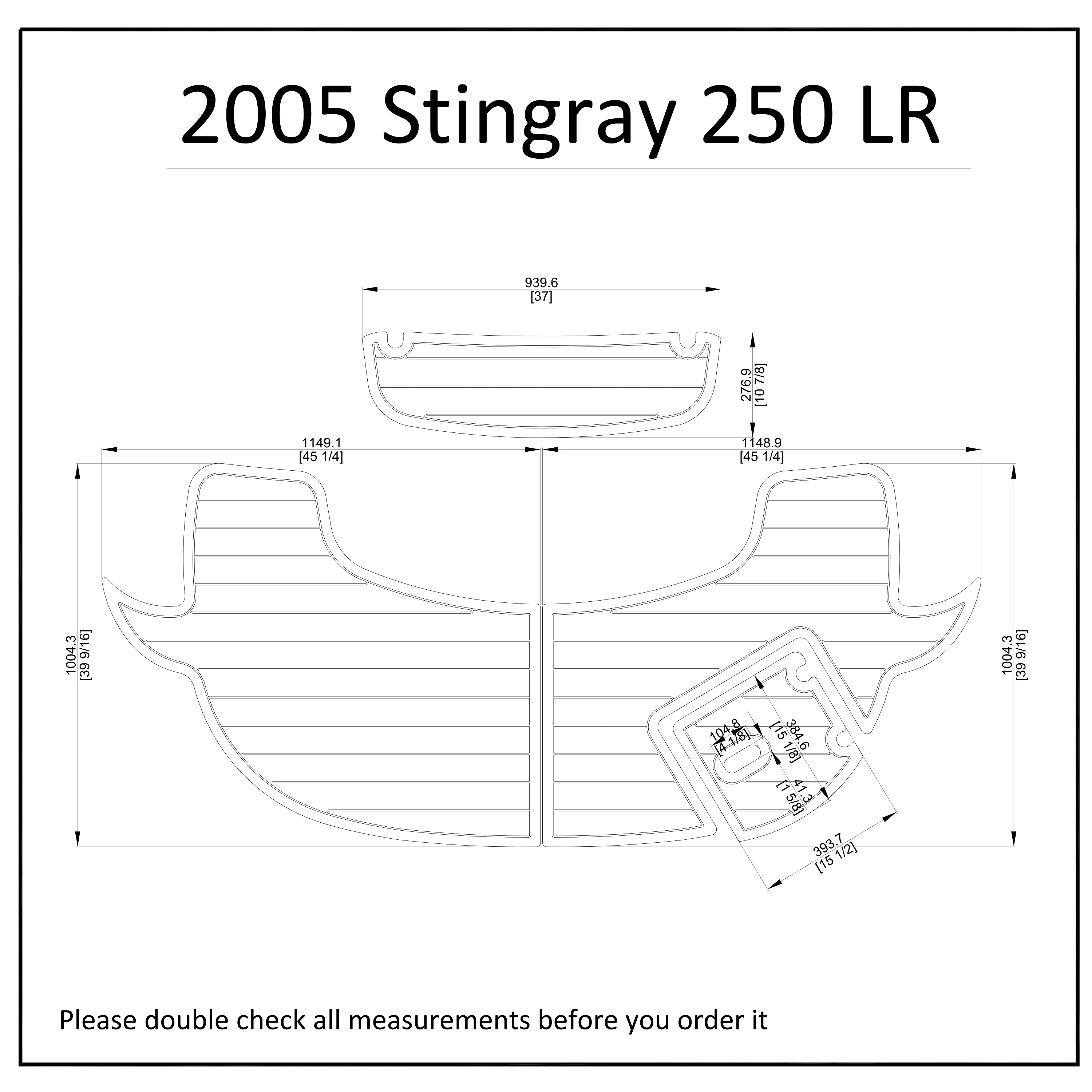 

2005 Stingray 205 LR Swim Platform Boat EVA Faux Foam Teak Deck Floor Pad