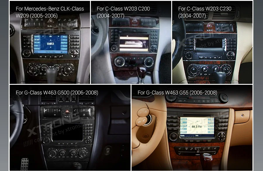 XTRONS " андроид 9,0 PX5 4+ 64G Автомобильный DVD Плеер gps для Mercedes Benz W463 W203 C180 C200 C220 C230 C240 C250 W209 2005-2006