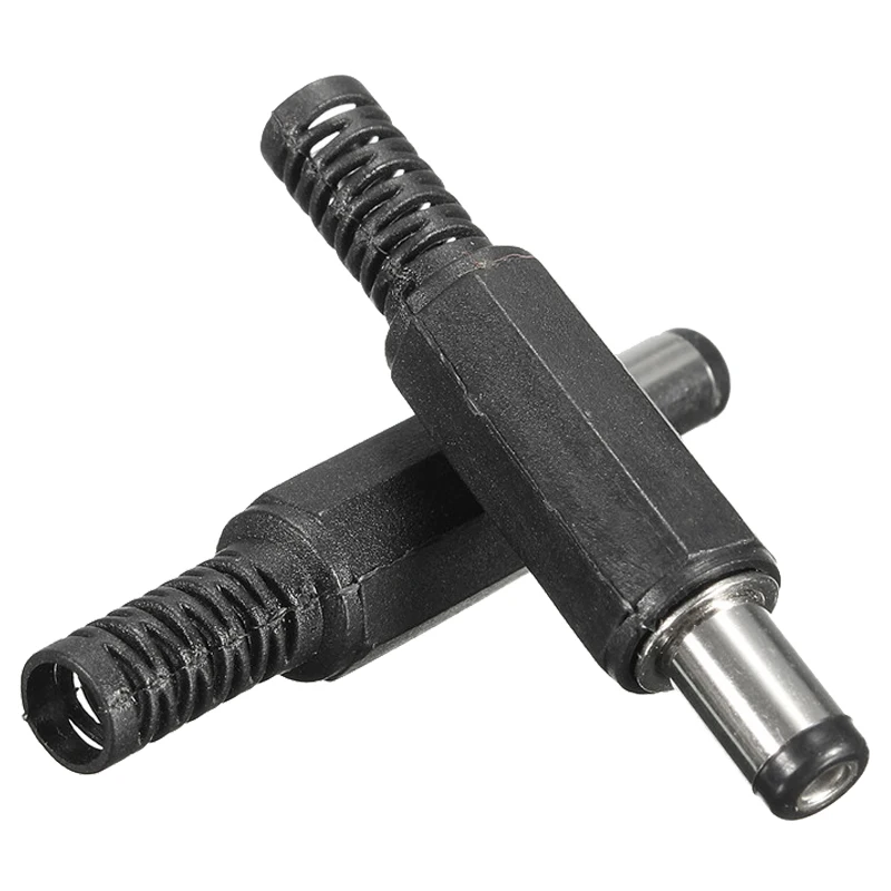 AABB-10pcs 5,5x2,1 мм Мужской припоя Dc бочка, кончик Гнездовой разъем Jack прямые разъемы для DC Питание светодиодный переключатель света фар черный