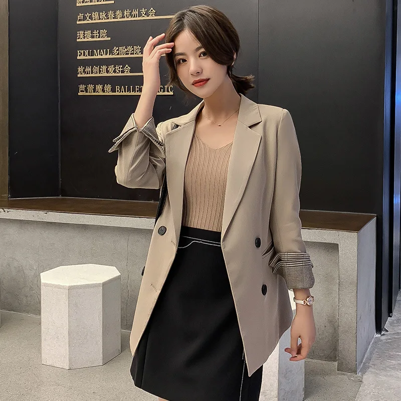 

Casual Korean Women Black Coats Autumn Winter 2019 Fashion Streetwear Pockets Jacket Long Sleeve Ladies Coats Office Work Suits