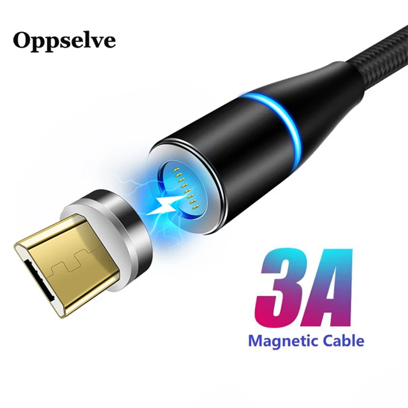 

Oppselve 3A Micro USB Cable Magnet Charge For Xiaomi Redmi Note 5 Pro Android Mobile Phone Data Cable for Samsung S7 Micro Cord