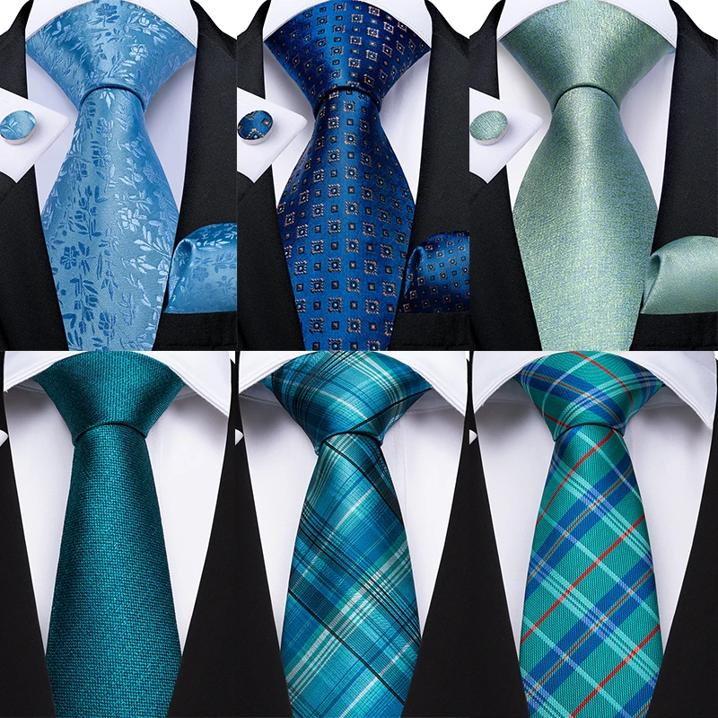 Мужские галстуки DiBanGu новинка мужской шейный галстук из 100% шелка бирюзовый