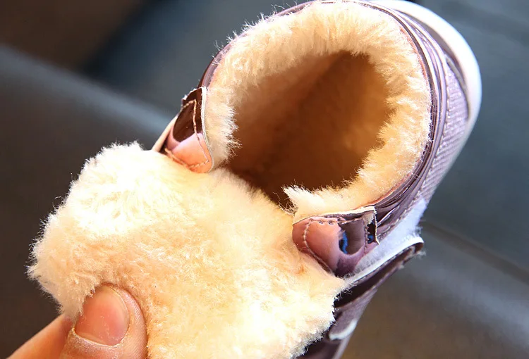 New Plush Warm Baby Light Boots Cartoon Children's Snow Boots Shoes For Boys Girls Winter Light Shoes Kids Ankle Boots