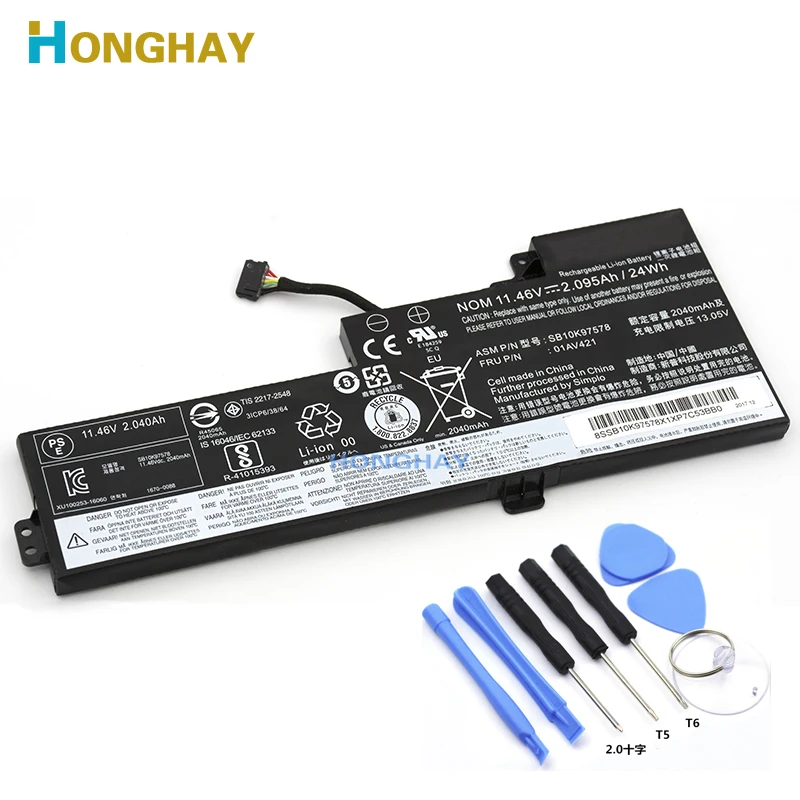 HONGHAY Аккумулятор для ноутбука Lenovo ThinkPad T470 T480 A475 A285 серии 01AV419 01AV420 01AV421 01AV489 SB10K97576