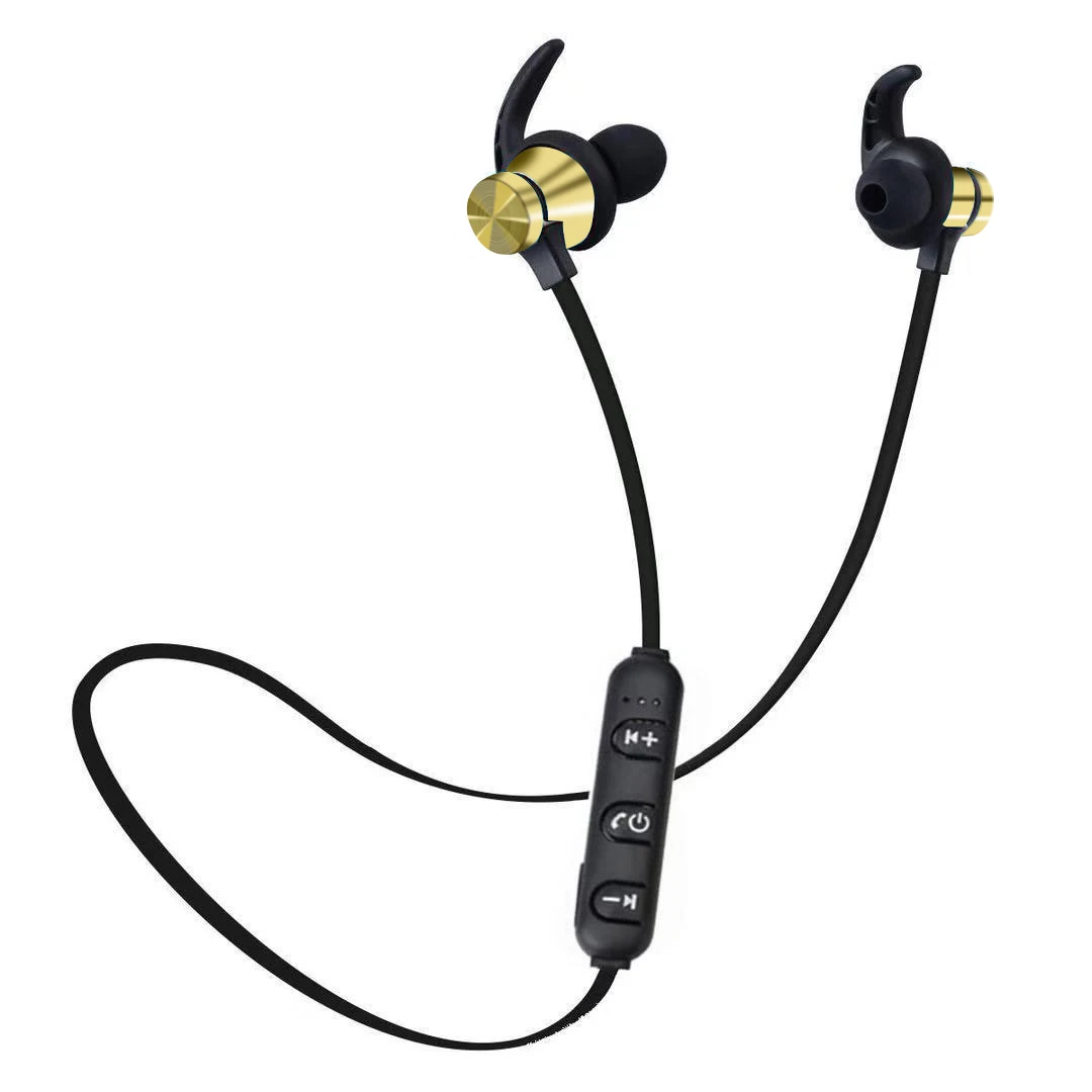 Gold with tips Магнитные Спортивные Беспроводные наушники, Bluetooth наушники для Xiaomi, мобильного телефона, IPhone, шейный ремешок, Ecouteur, Bluetooth Fone De Ouvido F2C312 - Цвет: Gold with tips