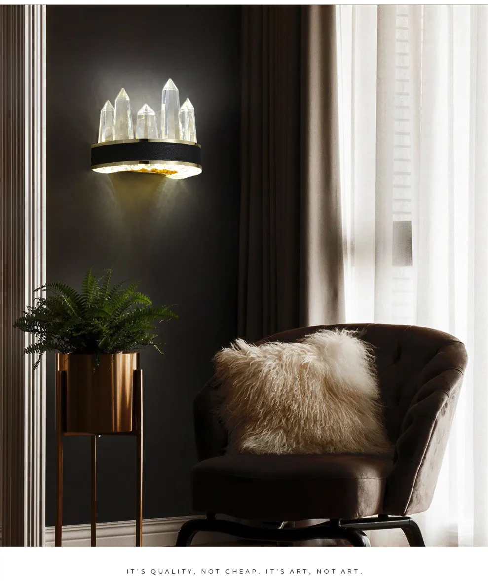 Modern Luxury Crystal Wall Light Lamp LED Classic Clear Glass cristal Wall Lamps Black Lights Icicle Living Room Wall Lighting