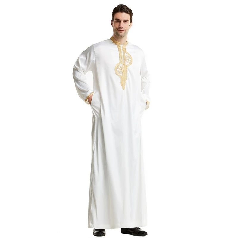 Islam Arab Men Robe Thobe Kaftan Jubba Abaya Muslim Thoub Dubai Daffah Dishdasha