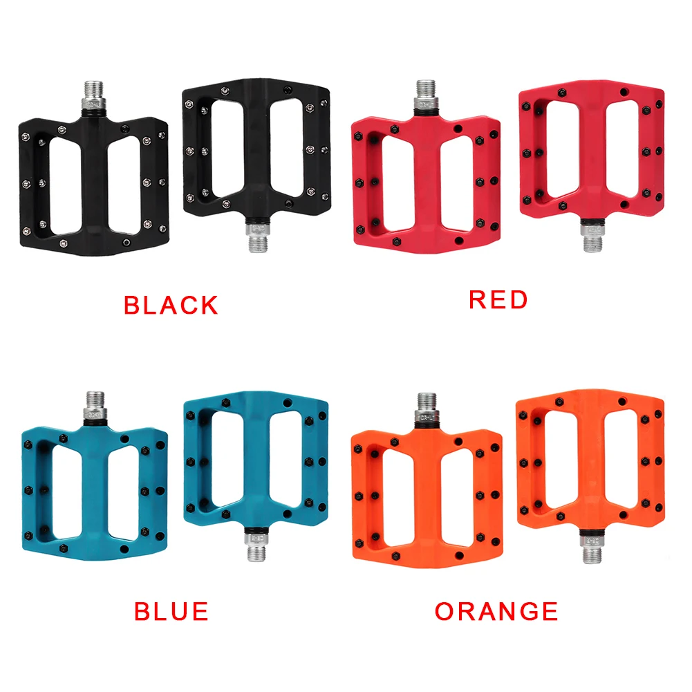 2 шт. широкий подшипник практичные педали прочный плоский Сверхлегкий Противоскользящий Универсальный нейлон углеродного волокна велосипед легко установить