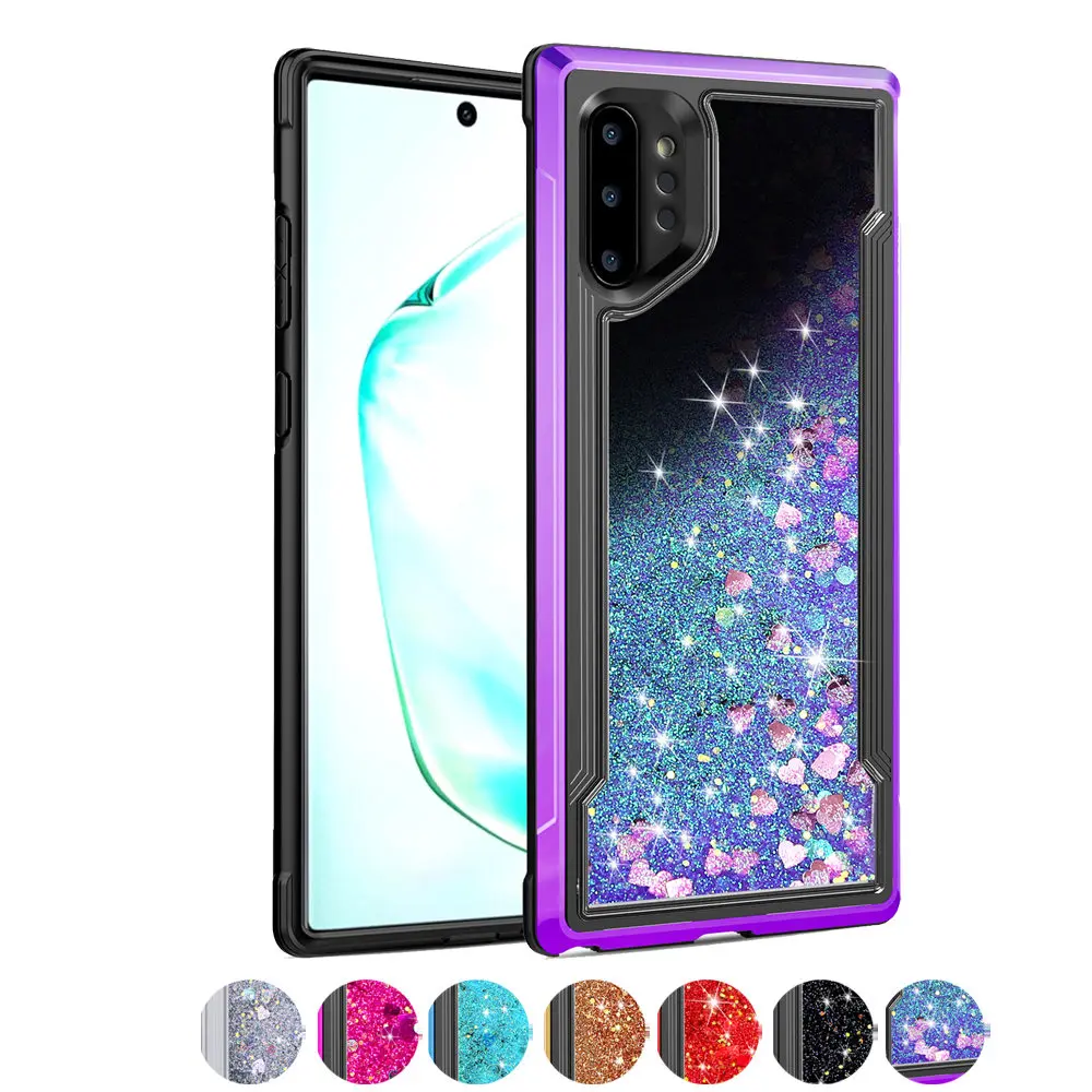 

Gradient Liquid case on For Coque Samsung Galaxy Note 10 Plus 5G Phone Case Bling Dynamic quicksand Silicone Soft Back Cover new