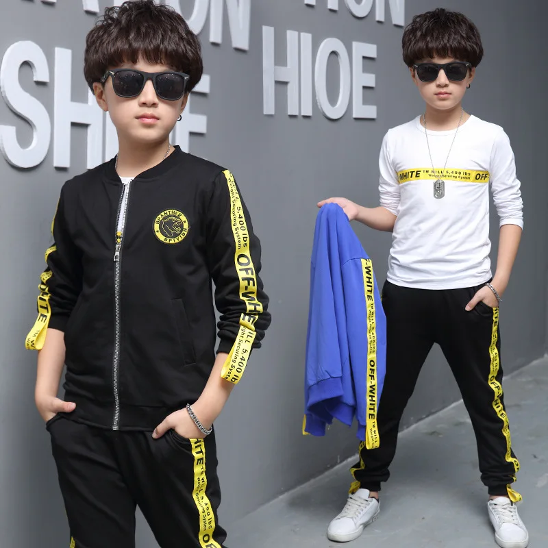 

2018 New Style Leisure Suit BOY'S Girls Spring And Autumn Big Boy Children Leopard Three-piece Set Fashion Childrenswear