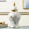 Creative Ceramic Marble Pattern Vase Ginger Jar Decoration Light Luxury Living Room Dried Flower Flower Arrangement Accessories 4