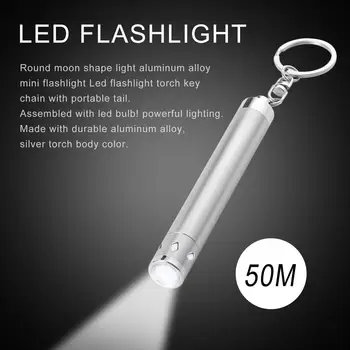 

Round Moon Shape Aluminium Alloy Mini LED Flashlight Torch Lights Keychain UL