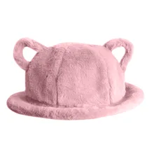 Зимние милые Квадратные шапки с кошачьими ушками, женская зимняя шапка с кроличьим мехом, милая и теплая винтажная плоская шапка для охоты и рыбалки YL5