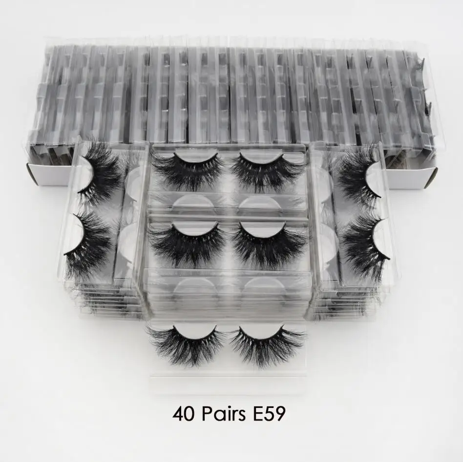 40 pairs E59 40 пар/лот visofree 25 мм ресницы Макияж 3d норковые ресницы безжалостные ручной драматические ресницы пушистые норковые ресницы E58 - Цвет: 40 pairs E59