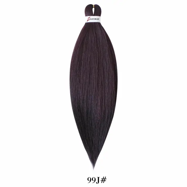 Pre Stretched Kanekalons Braiding Hair Easy Crochet Braid Hair Extension Yaki Straight Ombre For Woman Aigemei EZ Braids T1B/Red