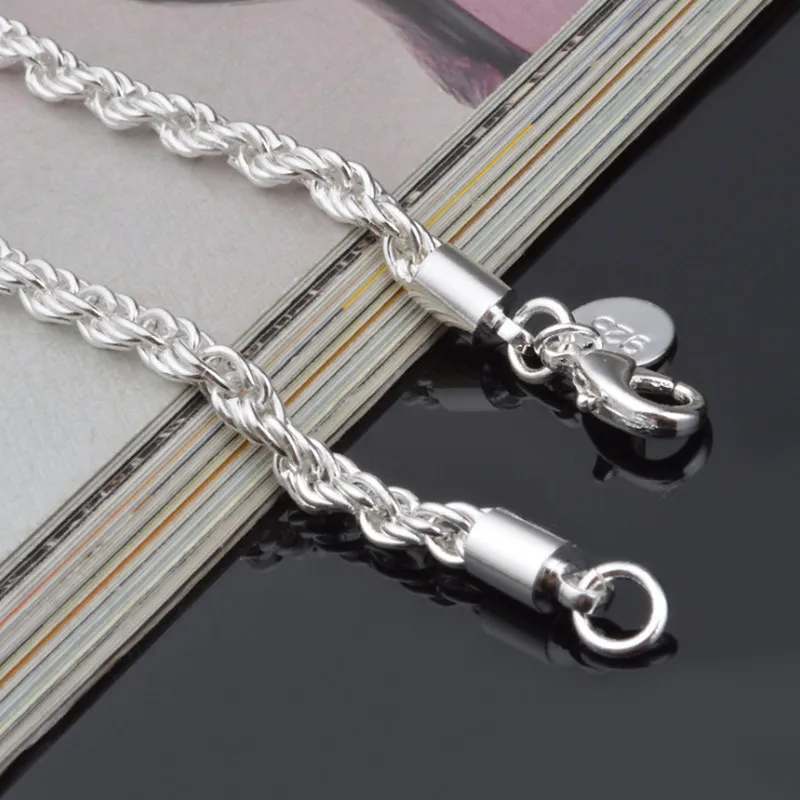 4MM Unisex twisted bracelet Wristband Bracelets&Bangles Fashion Jewelry For Gifts bracelet jewelry