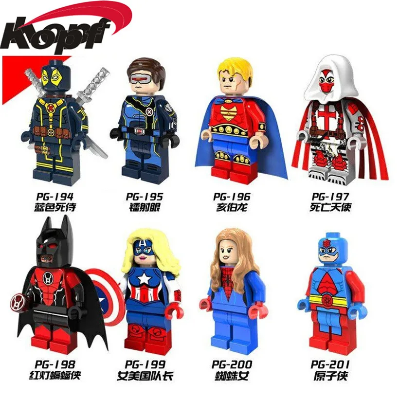 

20Pcs Building Blocks Super Heroes Cyclops Collection Female Captain America The Atom Action Bricks Children Gift Toys PG8056