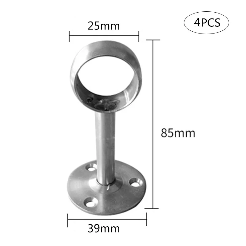 

New 4 Pcs Shower Curtain Closet Rod Holder Pipe Flange Socket Ceiling Mount Bracket Stainless Steel XOA88