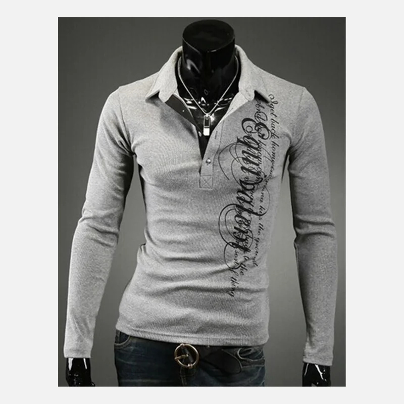 ZOGAA  Men's Fashion Lapel Letter Printing Self-cultivation POLO Shirt - Image 4