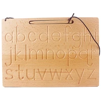Montessori Aphabet Uppercase & Lowercase Teaching Aids Writing Board Beech Wood English Writing Practice Training Kindergarten 2